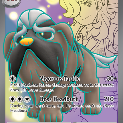 Carta Pokémon Arven's Mabosstiff EX (UR) 218/182 del set Destined Rivals de Pokémon TCG en Thunder Cards