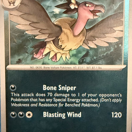 Carta individual Pokémon Mandibuzz 050/084, set Pitch Black, en Thunder Cards México Reverse