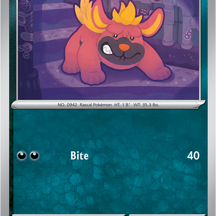 Carta individual Pokémon Maschiff 057/084, set Pitch Black, en Thunder Cards México 