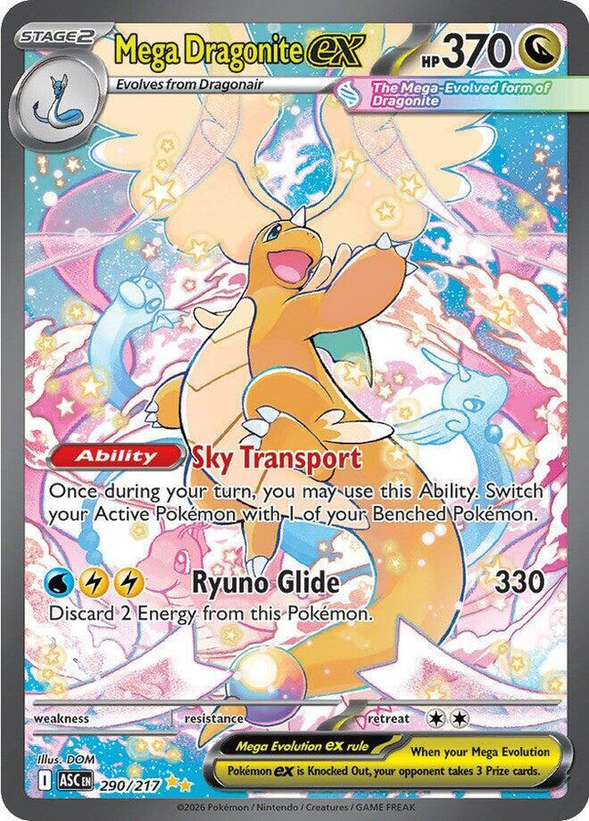 Carta Pokémon TMega Dragonite EX (SIR) 290/217 del set Ascended Heroes de Pokémon TCG en Thunder Cards