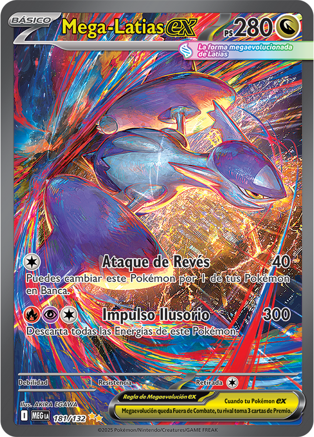 Carta Pokémon Mega Latias EX Special Illustration Rare 181/132 del set Mega Evolution de Pokémon TCG en Thunder Cards México