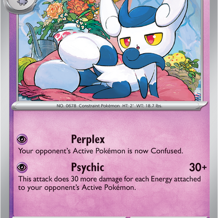 Carta Individual Pokémon Meowstic 033/088, Stage 1 Pokémon 100 HP, set Perfect Order, Ilustración de Kannu - Thunder Cards México