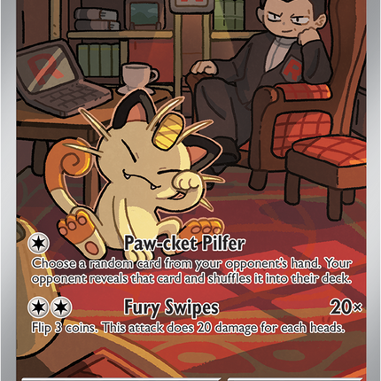 Carta Pokémon Team Rocket's Meowth (IR) 203/182 del set Destined Rivals de Pokémon TCG en Thunder Cards