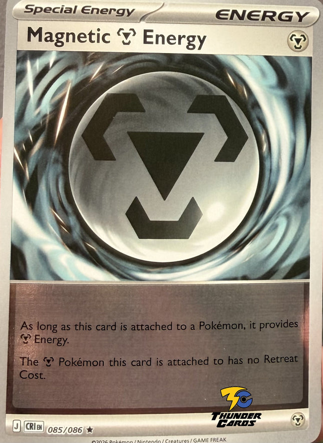 Carta Energía de Pokémon Magnetic Metal Energy Reverse 085/086, set Chaos Rising, - Thunder Cards México