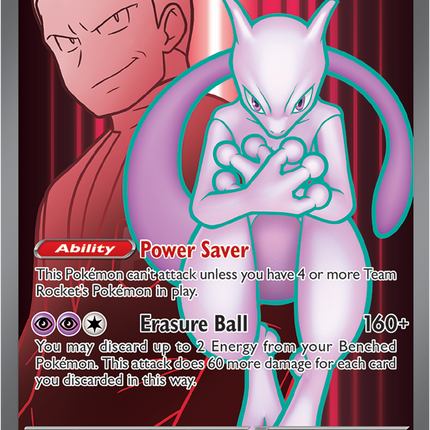 Carta Pokémon Team Rocket's Mewtwo EX (UR) 213/182 del set Destined Rivals de Pokémon TCG en Thunder Cards