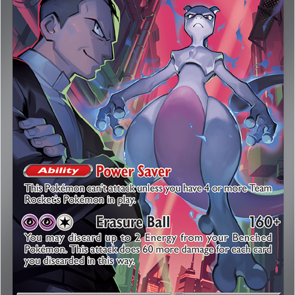 Carta Pokémon Team Rocket's Mewtwo EX (SIR) 231/182 del set Destined Rivals de Pokémon TCG en Thunder Cards