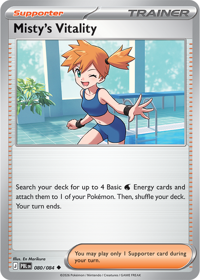 Carta individual Pokémon Misty's Vitality 080/084, set Pitch Black, en Thunder Cards México