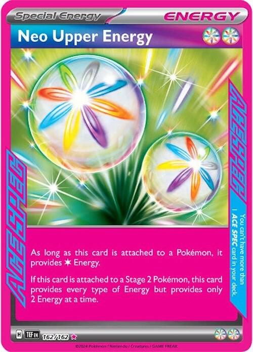 Carta Individual Pokémon Neo Upper Energy ACE SPEC 162/162 - ITEM Trainer ACE SPEC, set Temporal Forces - Thunder Cards Méxic