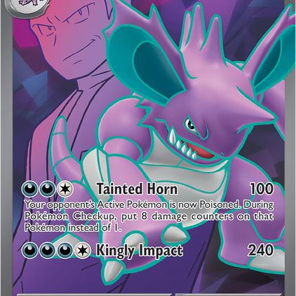 Carta Pokémon Team Rocket's Nidoking EX (UR) 216/182 del set Destined Rivals de Pokémon TCG en Thunder Cards
