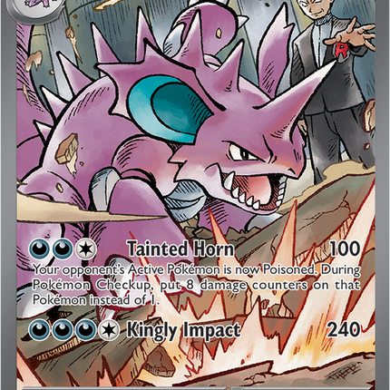 Carta Pokémon Team Rocket's Nidoking EX (SIR) 233/182 del set Destined Rivals de Pokémon TCG en Thunder Cards