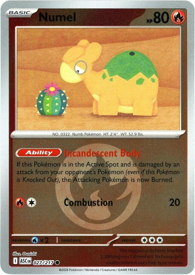 Carta Pokémon Numel 027/217 - Ascended Heroes - Thunder Cards