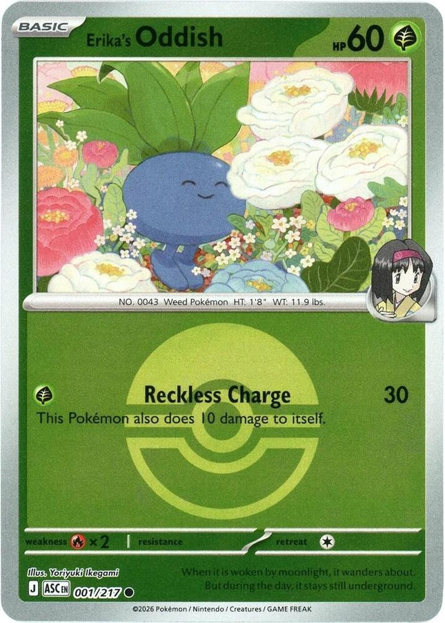 Carta Pokémon Erika's Oddish 001/217 - Ascended Heroes - Thunder Cards