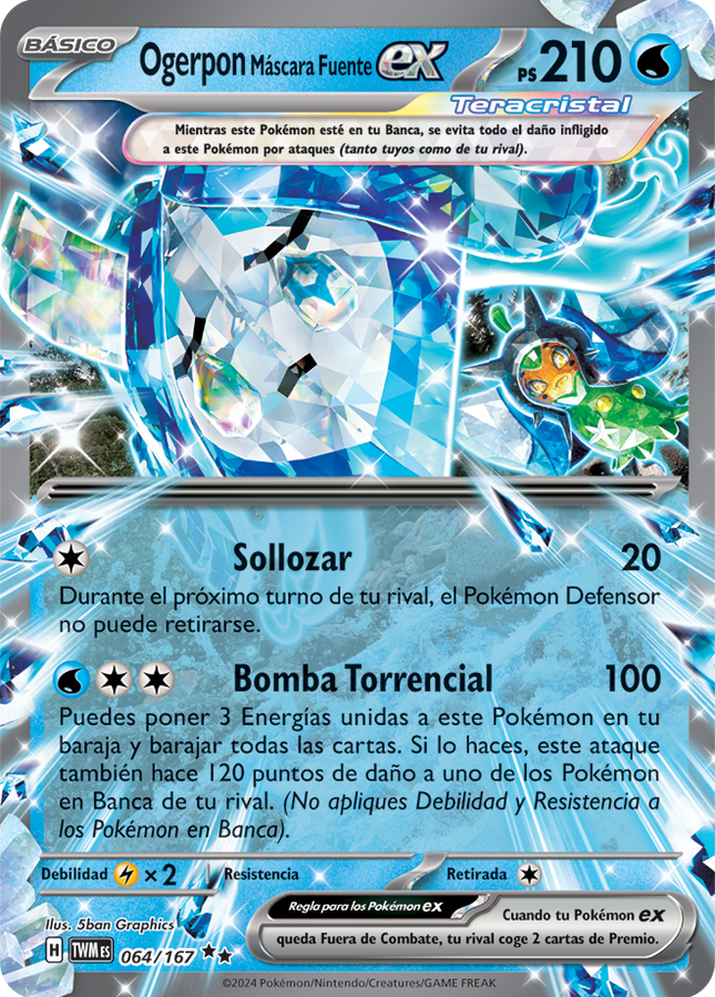 Ogerpon Máscara Fuente EX - 064/167 - SV06: Twilight Masquerade (TWM) Español