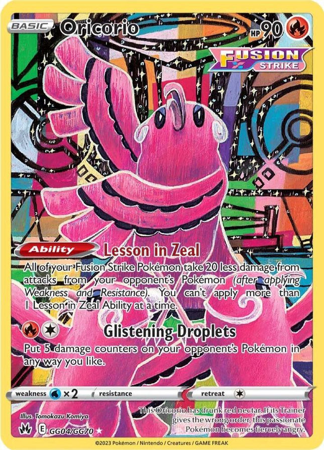 Carta Individual Pokémon Oricorio Galarian Gallery  GG04/GG70,  set Crown Zenith - Thunder Cards México