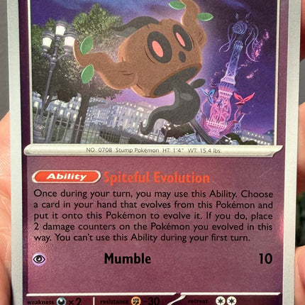 Carta Individual Pokémon Phantump Reverse 038/086, Basic Pokémon 70 HP, set Chaos Rising, Illustracion de Taiga Kosai - Thunder Cards México