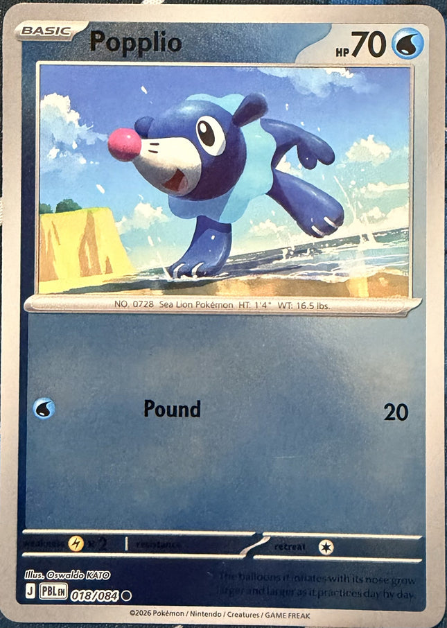 Carta individual Pokémon Popplio 018/084, set Pitch Black, en Thunder Cards México Reverse 