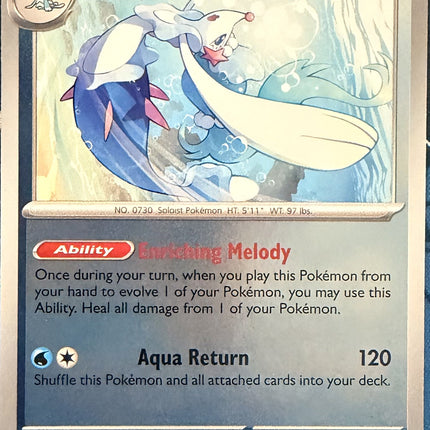 Carta individual Pokémon Primarina 020/084, set Pitch Black, en Thunder Cards México Reverse Holo