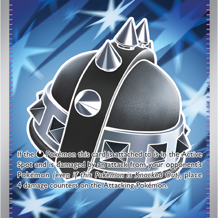 Carta Individual Pokémon Tool Punk Helmet 121/094, Trainer, set Phantasmal Flames, Ilustración de Studio Bora Inc.- Thunder Cards México