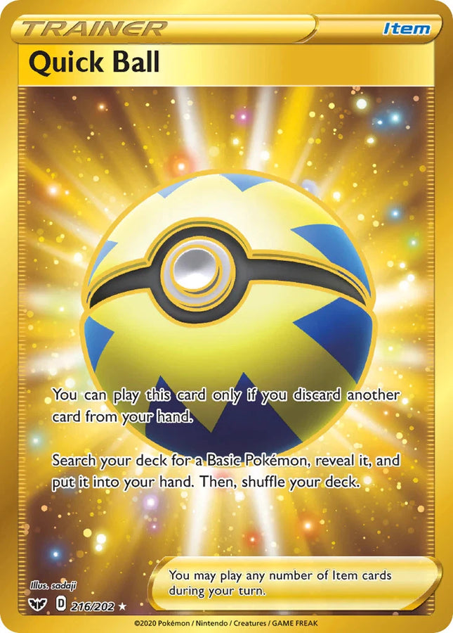 Carta Individual Pokémon 
Quick Ball Secret Rare 216/202 Sword & Shield en Thunder Cards México