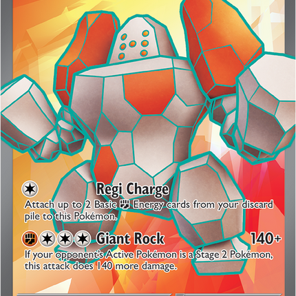 Carta Pokémon Regirock EX (UR) 214/182 del set Destined Rivals de Pokémon TCG en Thunder Cards