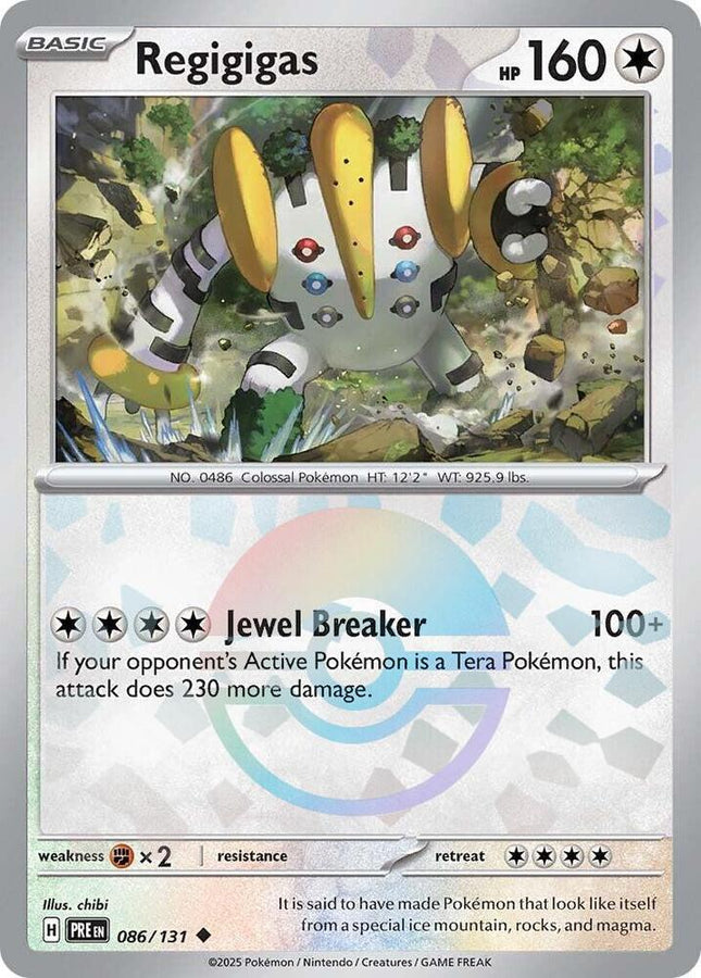 Carta Pokémon Regigigas Unommon 086/131 del set Prismatic Evolutions TCG en Thunder Cards Pokeball