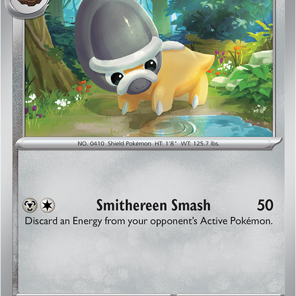 Carta individual Pokémon Shieldon 061/084, set Pitch Black, en Thunder Cards México 