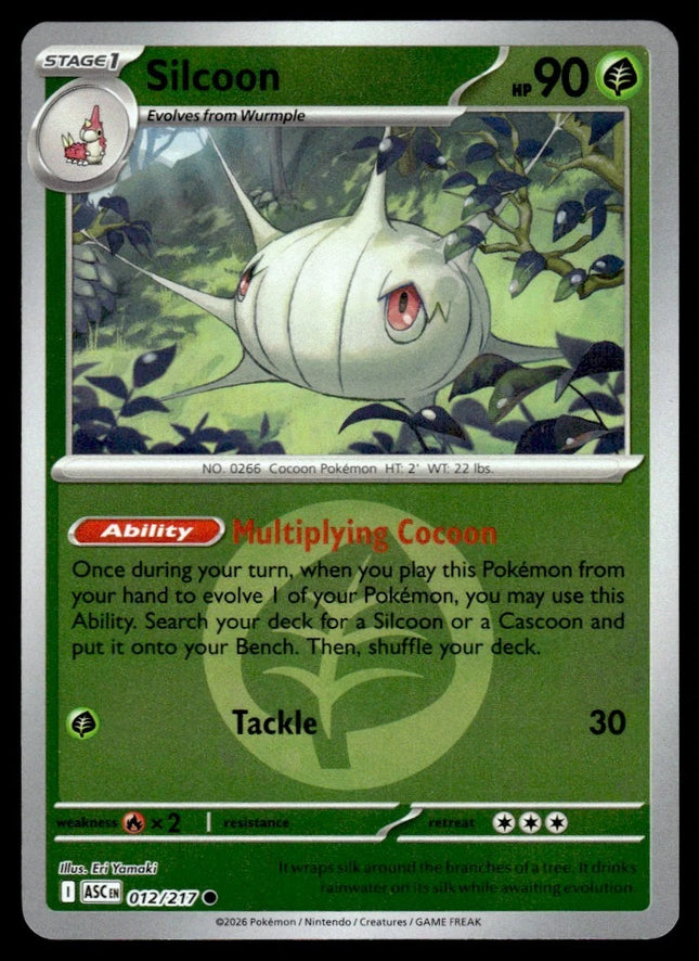 Carta Pokémon Silcoon 012/217 - Ascended Heroes - Thunder Cards