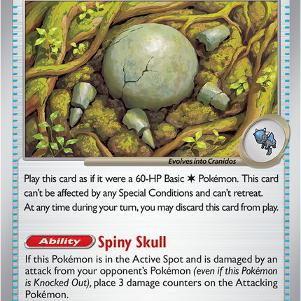Carta individual Pokémon Antique Skull Fossil 073/084, set Pitch Black, en Thunder Cards México 