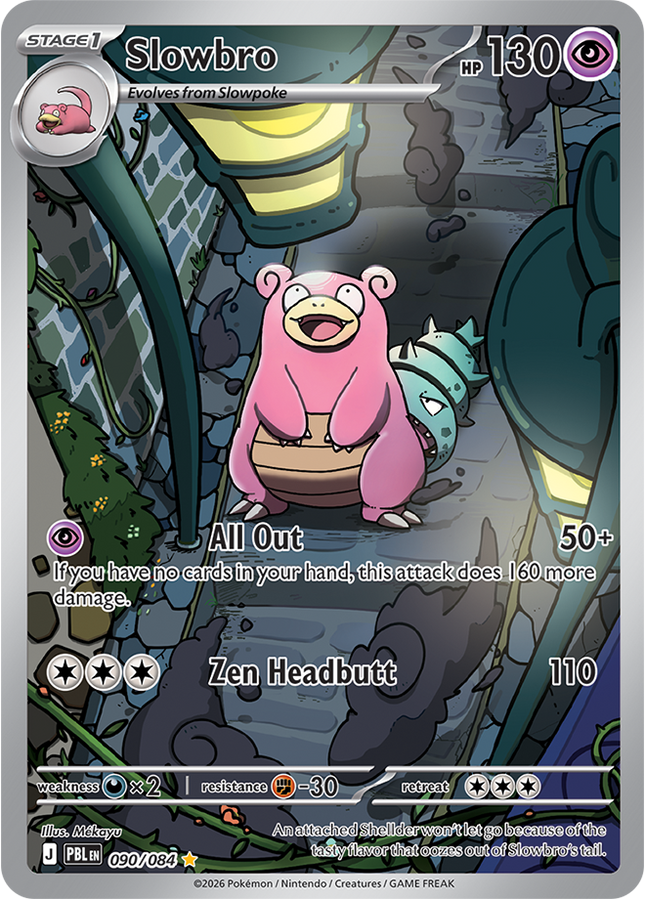 Carta individual Slowbro 090/084, set Pitch Black, en Thunder Cards México Illustration Rare 