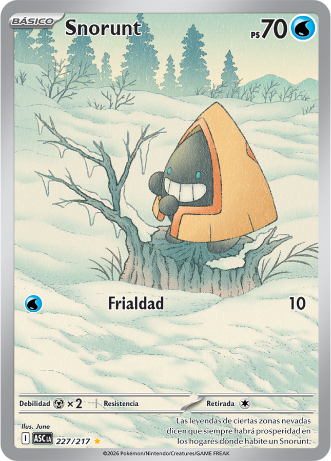 Carta Pokémon Snorunt (IR) Español 227/217 del set Ascended Heroes de Pokémon TCG en Thunder Cards