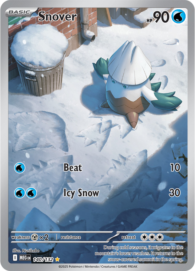 Carta Individual Pokémon Snover Illustration Rare 140/132, Trainer, set Mega Evolution - Thunder Cards México
