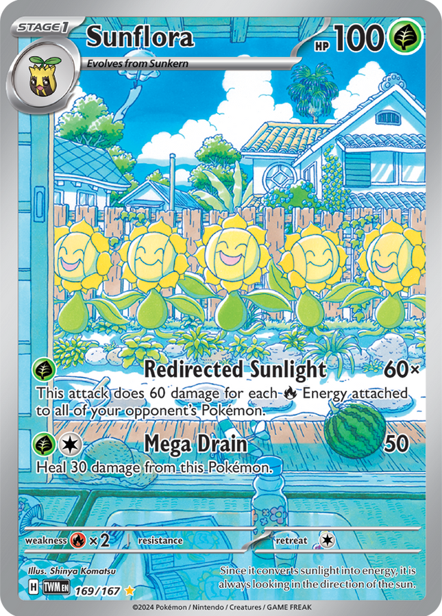 Carta Individual Pokémon Sunflora Illustration Rare 169/167, Trainer, set Twilight Masquerade - Thunder Cards México