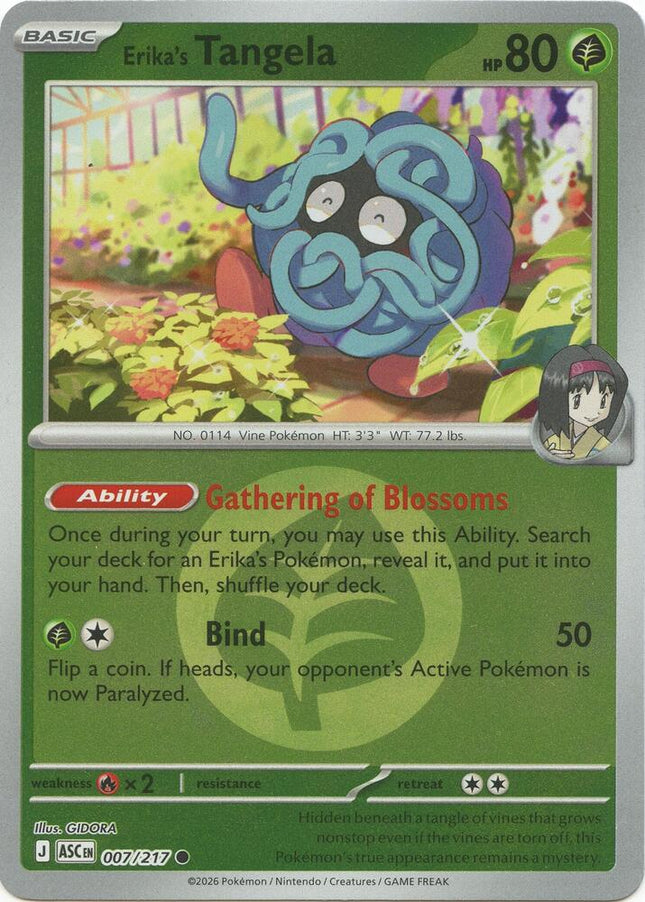 Carta Pokémon Erika's Tangela 007/217 - Ascended Heroes - Thunder Cards
