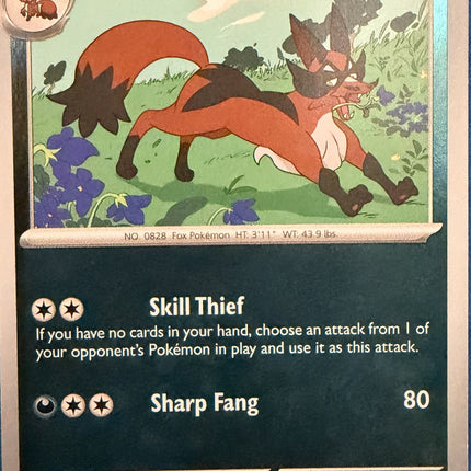 Carta individual Pokémon Thievul 054/084, set Pitch Black, en Thunder Cards México Reverse
