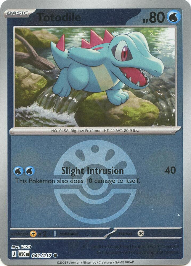 Carta Pokémon Totodile Friend Ball Pattern 041/217 - Ascended Heroes - Thunder Cards