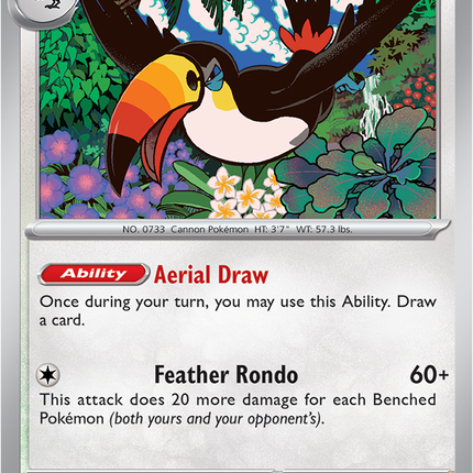 Carta individual Pokémon Toucannon 068/084, set Pitch Black, en Thunder Cards México 