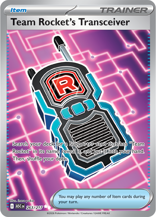 Carta Individual Pokémon Team Rocket's Trasceiver Ultra Rare 263/217, Supporter Trainer, set Ascended Heroes, - Thunder Cards México