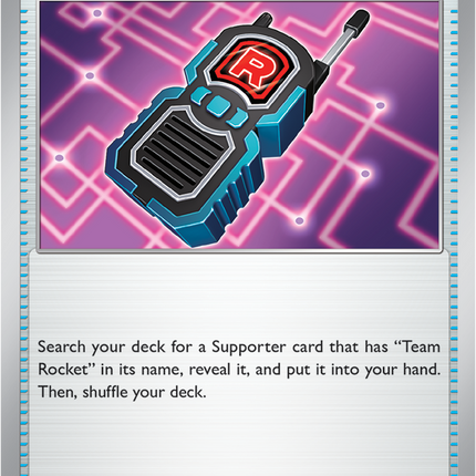 Carta Individual Pokémon Trainer Team Rocket's Transceiver 209/217, Supporter Trainer, set Ascended Heroes,- Thunder Cards México. 