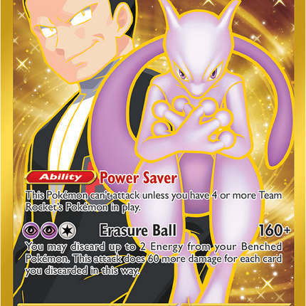 Carta Pokémon Team Rocket's Mewtwo EX Hyper Rare 240/182 del set Destined Rivals de Pokémon TCG en Thunder Cards México