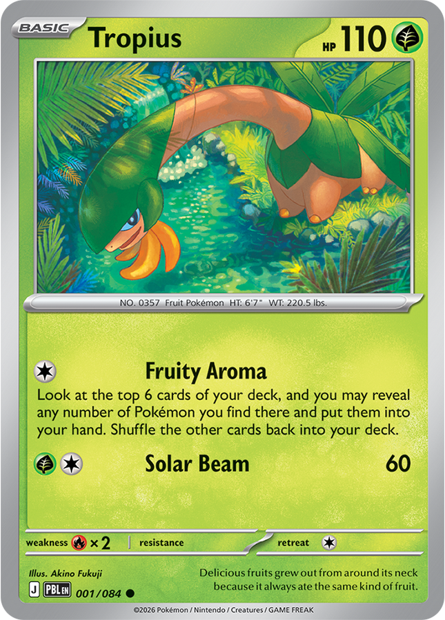 Carta individual Pokémon Tropius 001/084, set Pitch Black, en Thunder Cards México
