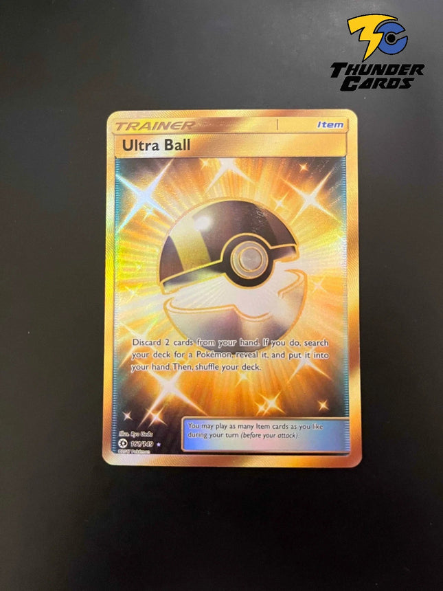 Carta Individual Pokémon Ultra Ball Hyper Rare (HR) 161/149, Supporter Trainer, set Sun & Moon Base Set, Ilustración de Ryo Ueda - Thunder Cards México