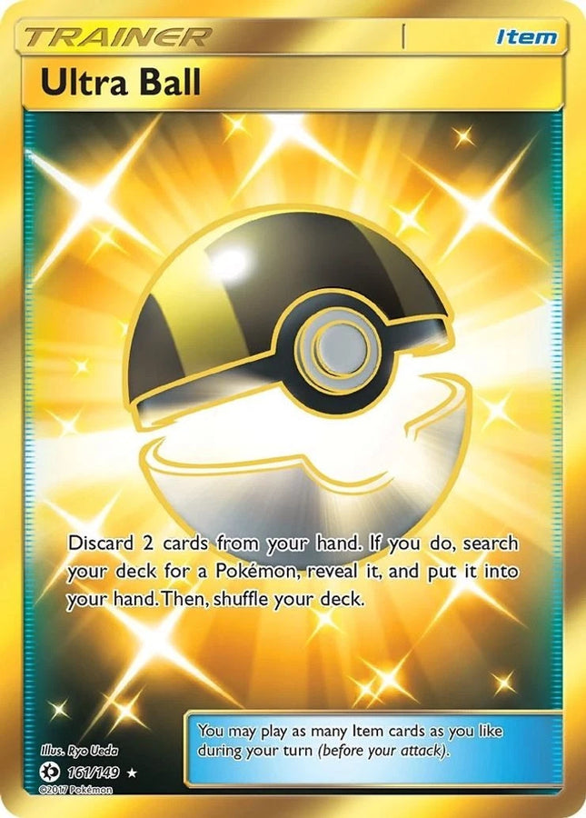 Carta Individual Pokémon Ultra Ball Hyper Rare (HR) 161/149, Supporter Trainer, set Sun & Moon Base Set, Ilustración de Ryo Ueda - Thunder Cards México