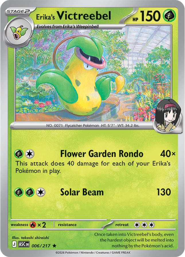 Carta Pokémon Erika's Victreebel 006/217 - Ascended Heroes - Thunder Cards