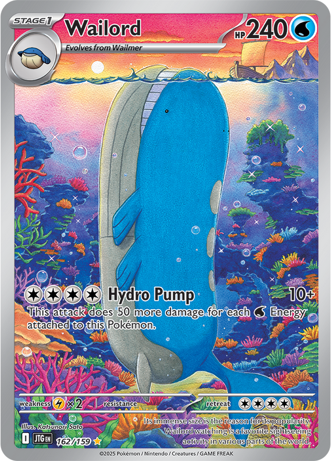 Carta Individual Pokémon Wailord Illustration Rare 162/159, Trainer, set Journey Together - Thunder Cards México