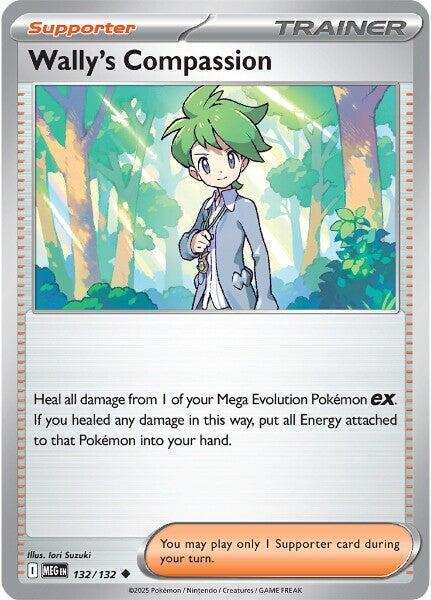Carta Individual Pokémon Trainer Wally's  Compassion 132/132, Supporter Trainer, set Mega Evolution, Ilustración de Iori Suzuki - Thunder Cards México
