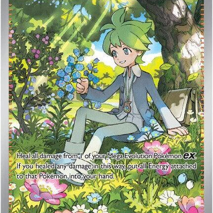 Carta Individual Pokémon Trainer Wally's  Compassion 186/132, Supporter Trainer, set Mega Evolution, Ilustración de Jiro Sasuma- Thunder Cards México