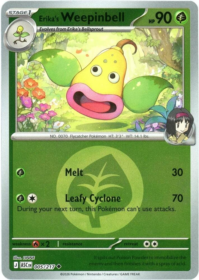 Carta Pokémon Erika's Weepnibell 005/217 - Ascended Heroes - Thunder Cards
