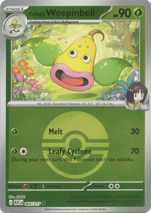 Carta Pokémon Erika's Weepnibell 005/217 - Ascended Heroes - Thunder Cards