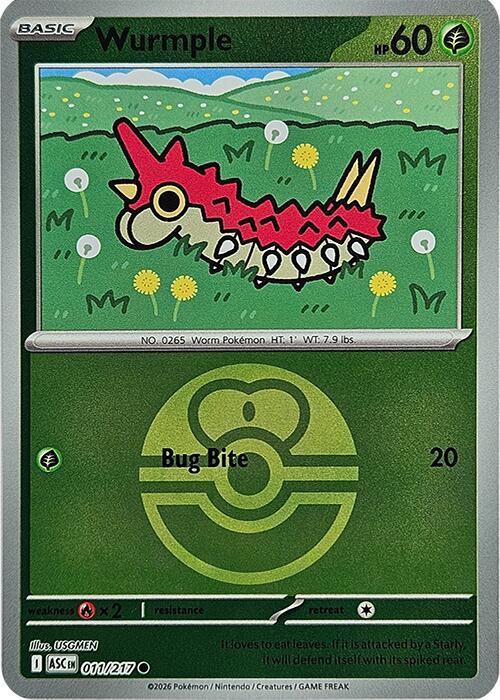 Carta Pokémon Wrumple 011/217 - Ascended Heroes - Thunder Cards