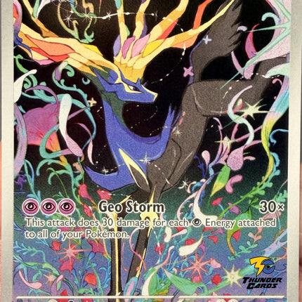 Carta Individual Pokémon Xerneas Ilustración Especial 091/086, BASIC Pokémon 130 HP, set Chaos Rising, Ilustración de YASHIRO Nanaco- Thunder Cards México